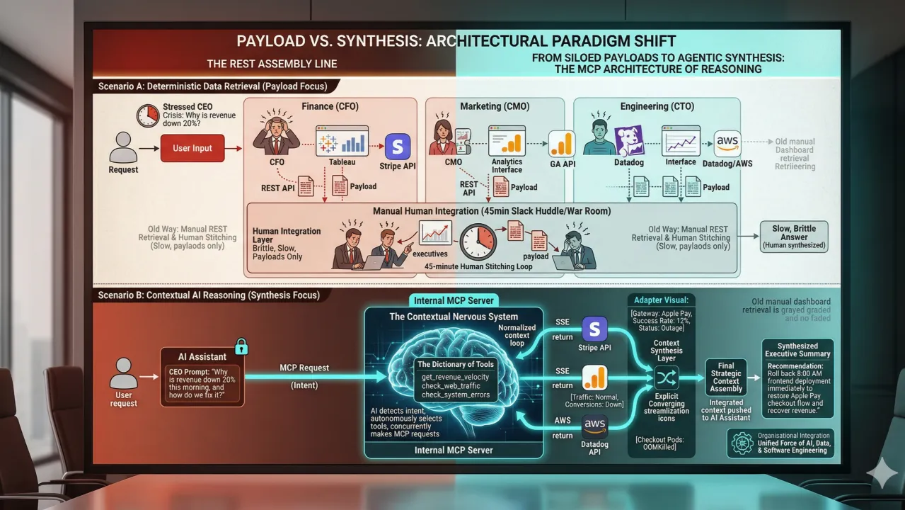 The Architectural Paradigm Shift from REST to MCP